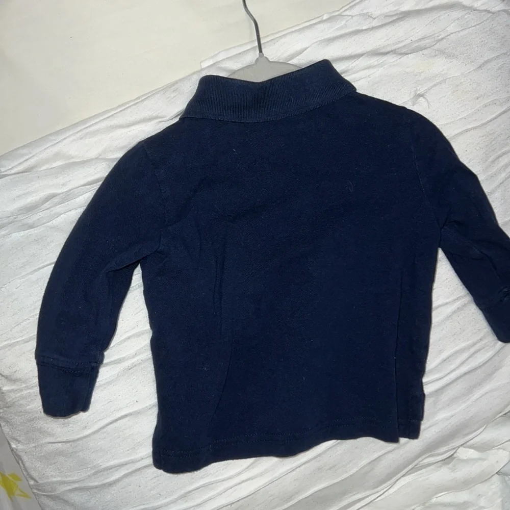 Baby boy long sleeve monogram polo 6-9 months